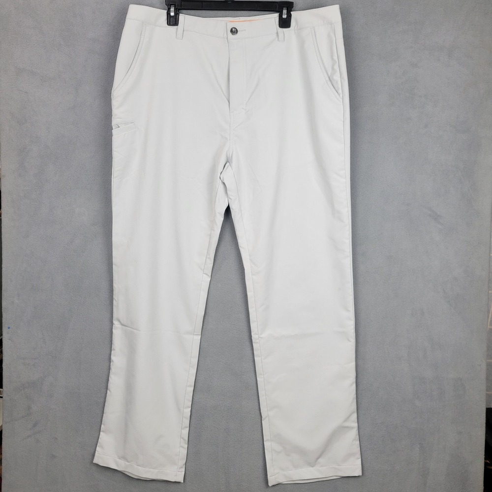 Chase54 Golf Pants Men 38x33 Beige Classic Fit Flat Front High Rise Straight Leg